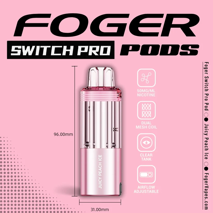 Juicy Peach Ice Foger Switch Pro Pod 30K Puffs